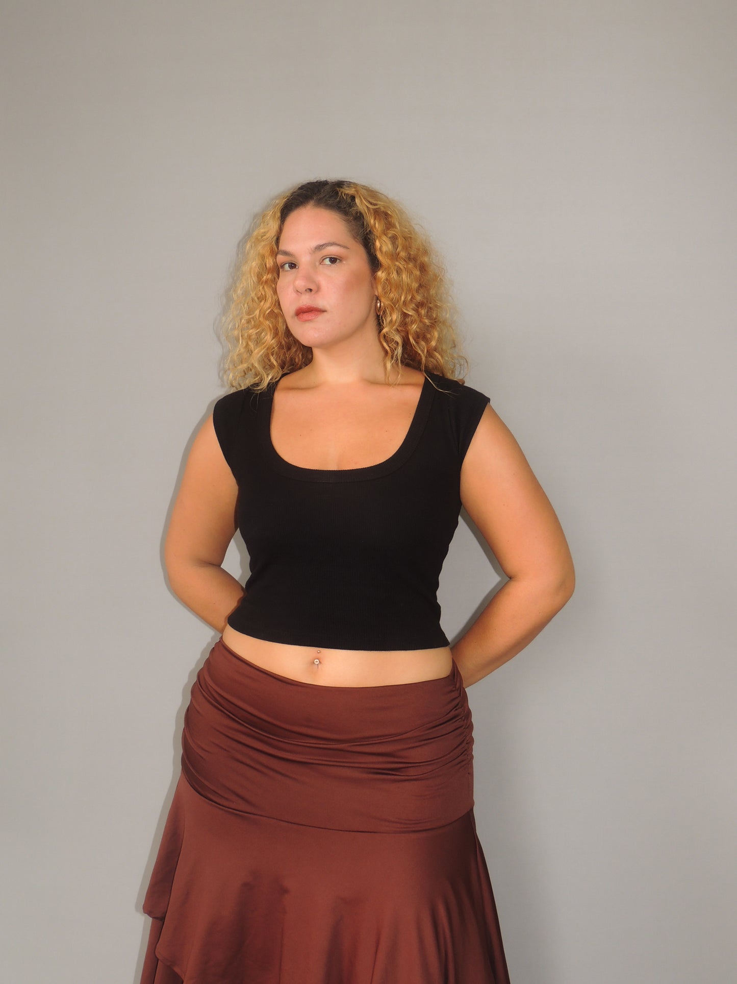 Blusa Manguinha Decote Redondo