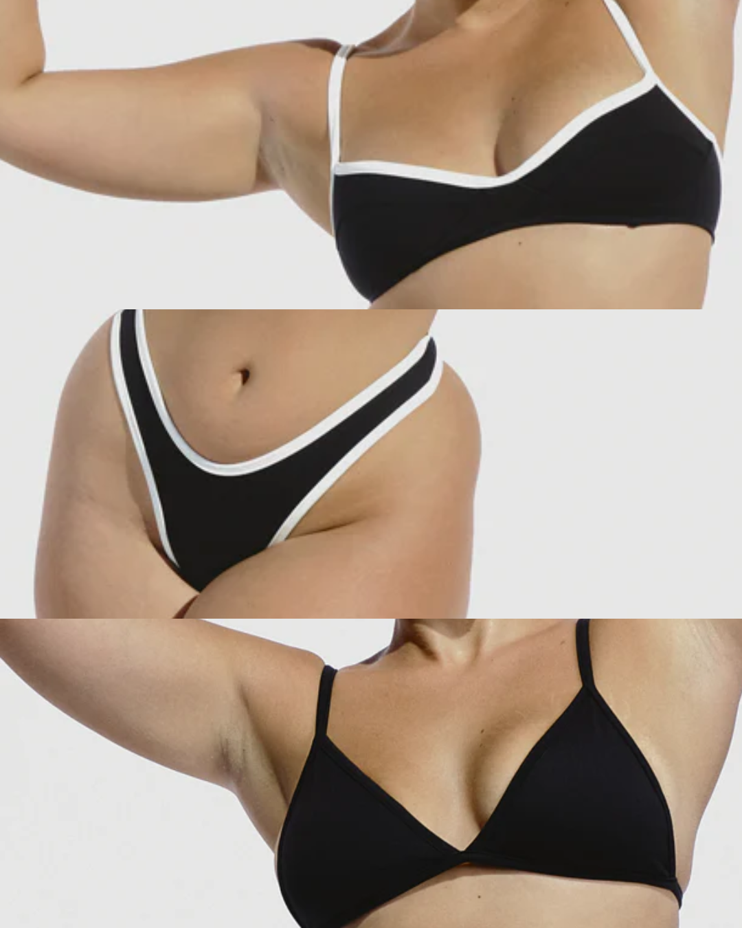 Combo Queridinho Preto/Off – Top Jami + Calcinha Sônia + Top Fita