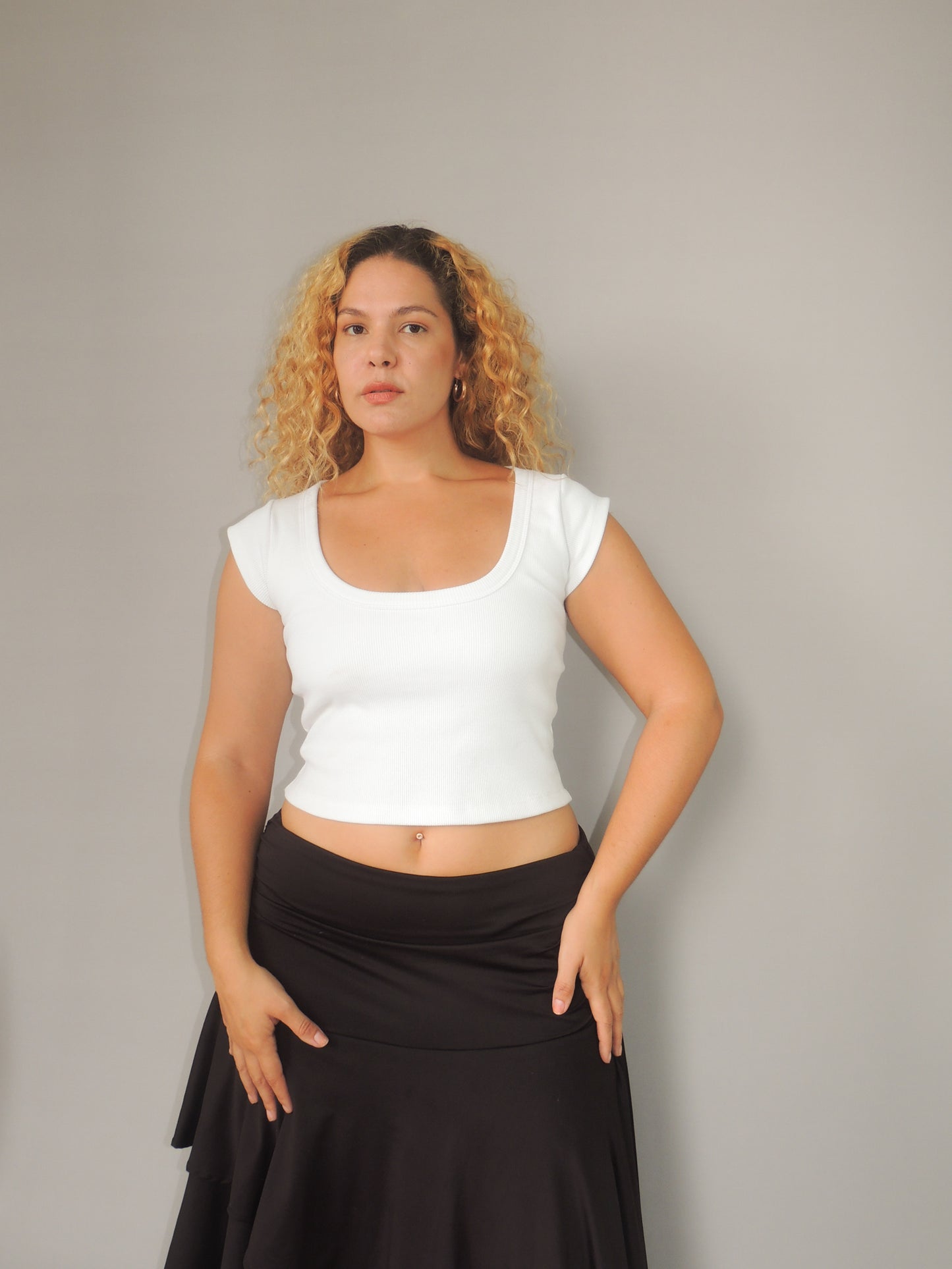 Blusa Manguinha Decote Redondo