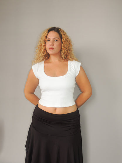 Blusa Manguinha Decote Redondo