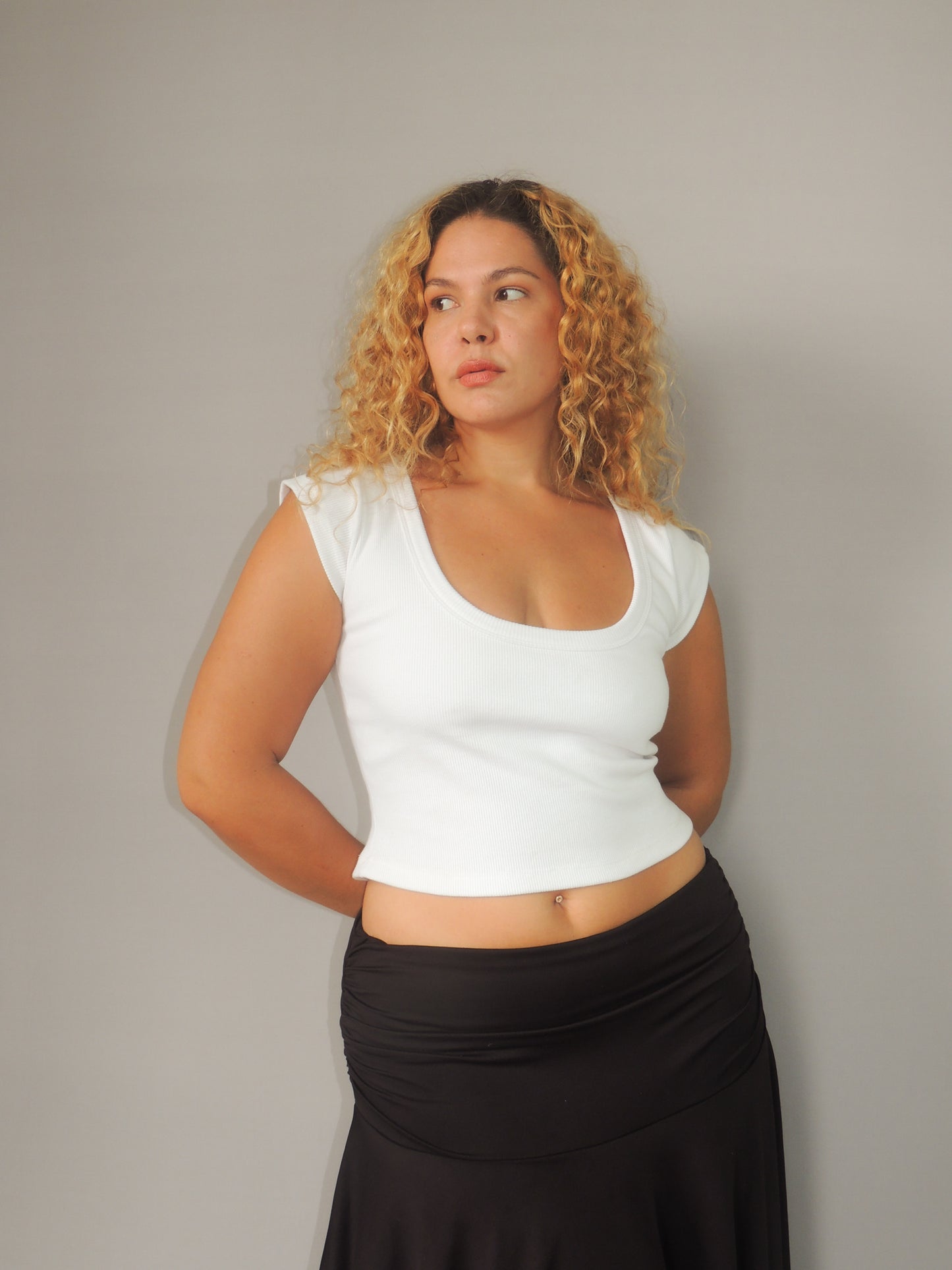 Blusa Manguinha Decote Redondo