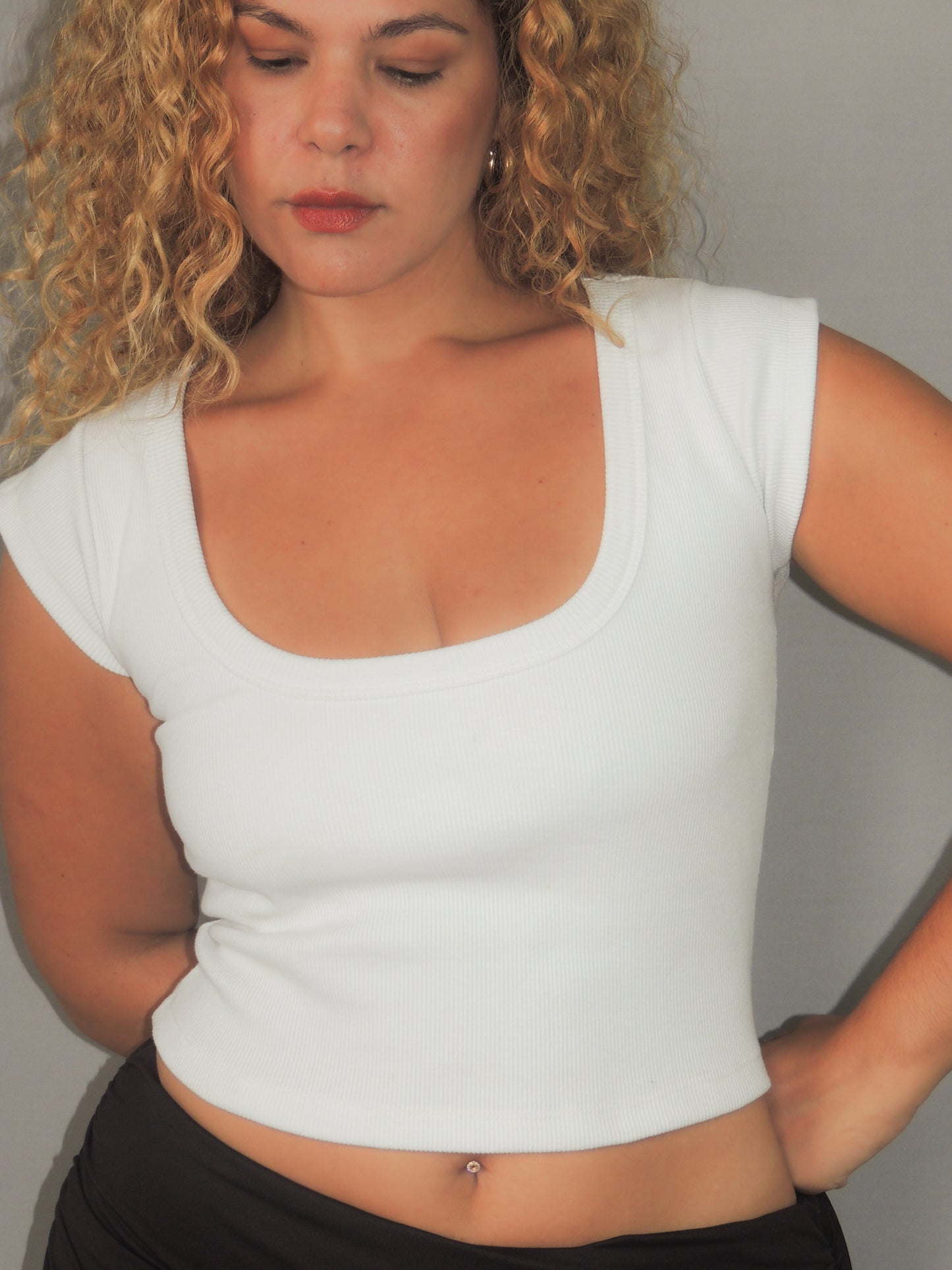 Blusa Manguinha Decote Redondo