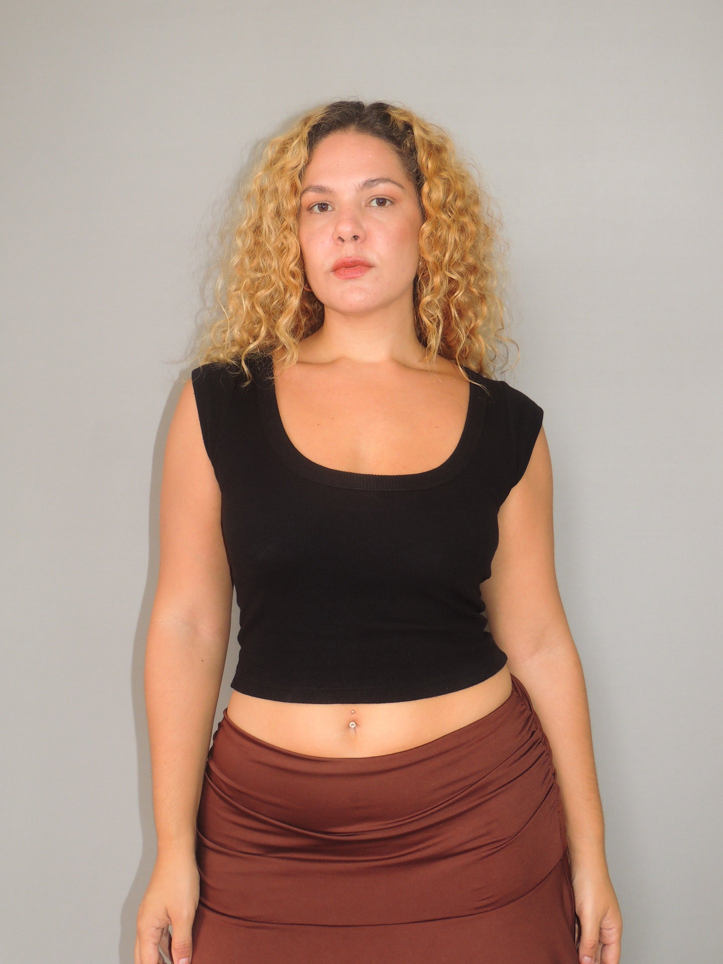 Blusa Manguinha Decote Redondo