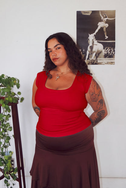 Blusa Manguinha Decote Redondo Longa