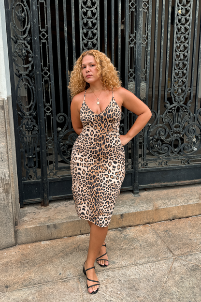 Vestido Marina Midi Onça